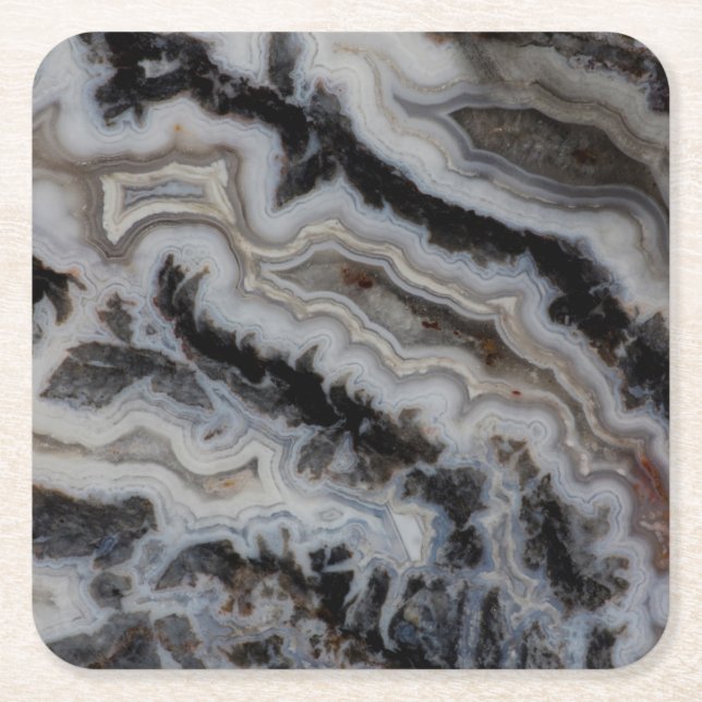 Jasper Agate Mixed Slab Square Paper Coaster (Front)