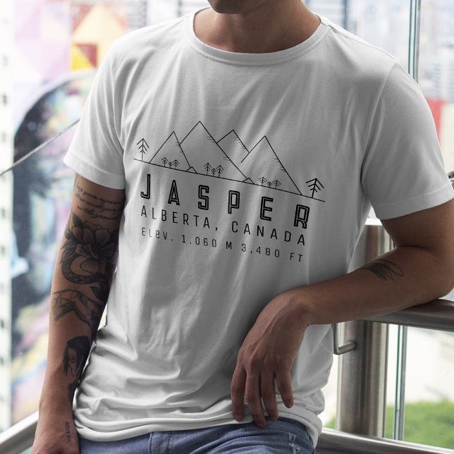 Jasper Alberta Canada Minimalist Souvenirs T-Shirt (Creator Uploaded)