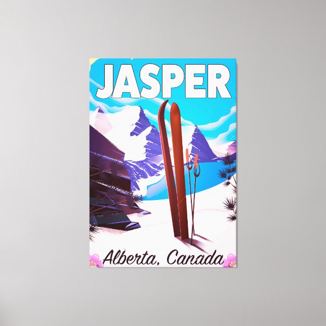 Jasper Alberta Canada travel poster Canvas Print (Front)