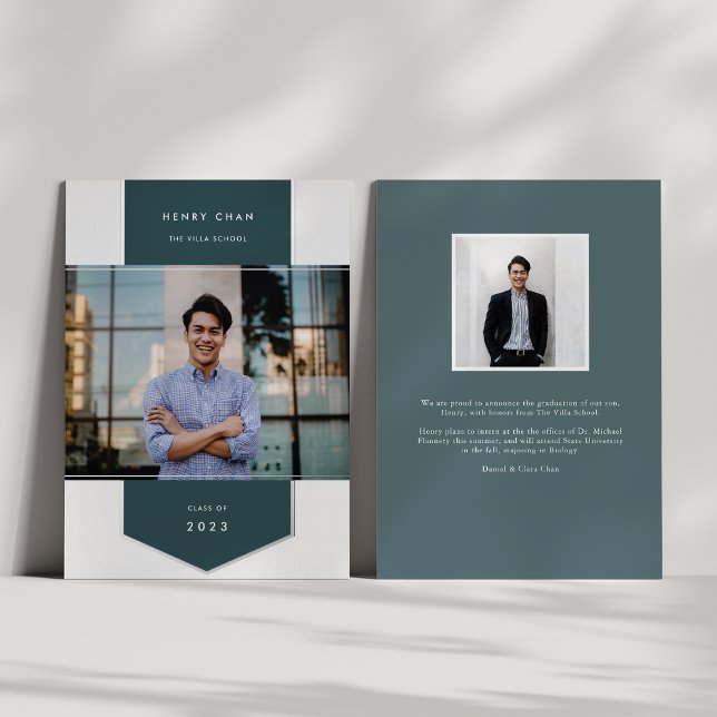 Jasper | Foil Banner Photo Graduation Foil Invitation (Creator Uploaded)