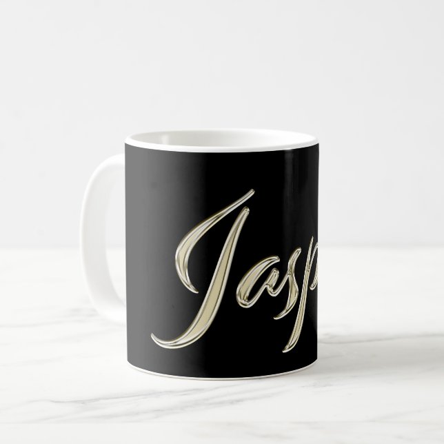 Jasper Name whitegold Tasse Teetasse Kaffetasse Coffee Mug (Front Left)