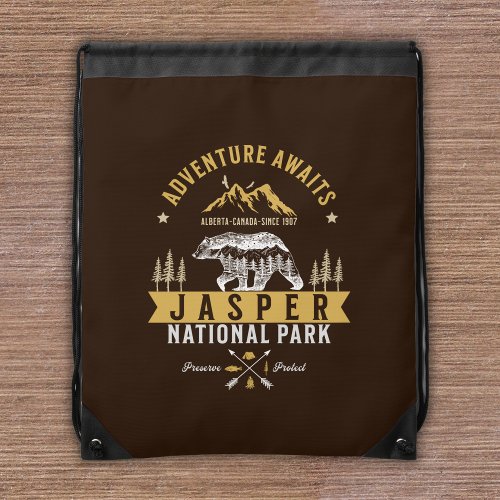 Jasper National Park Alberta Canada Drawstring Bag