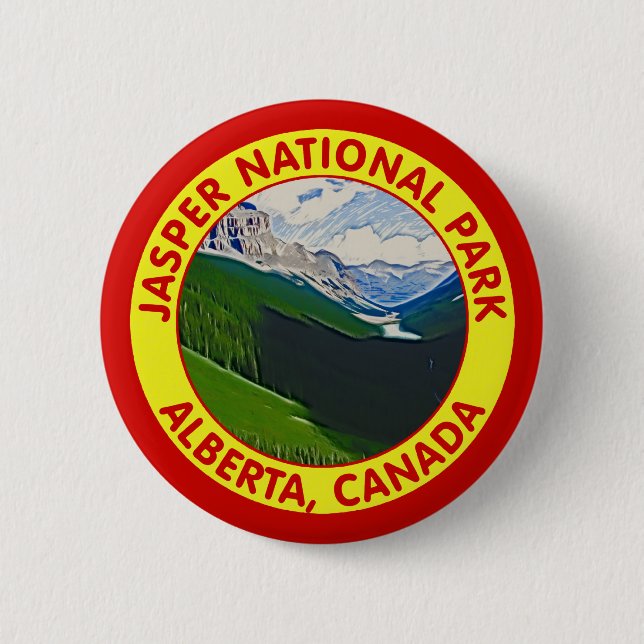 Jasper National Park, Alberta, Canada Pinback Button (Front)