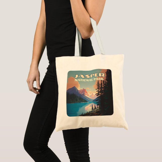 Jasper National Park Alberta Canada Rockies Retro Tote Bag (Front (Product))