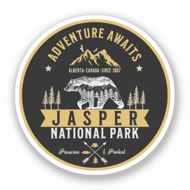 Jasper National Park Alberta Canada Sticker (Front)