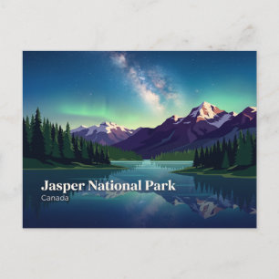 Jasper National Park at Night Canada Postcard