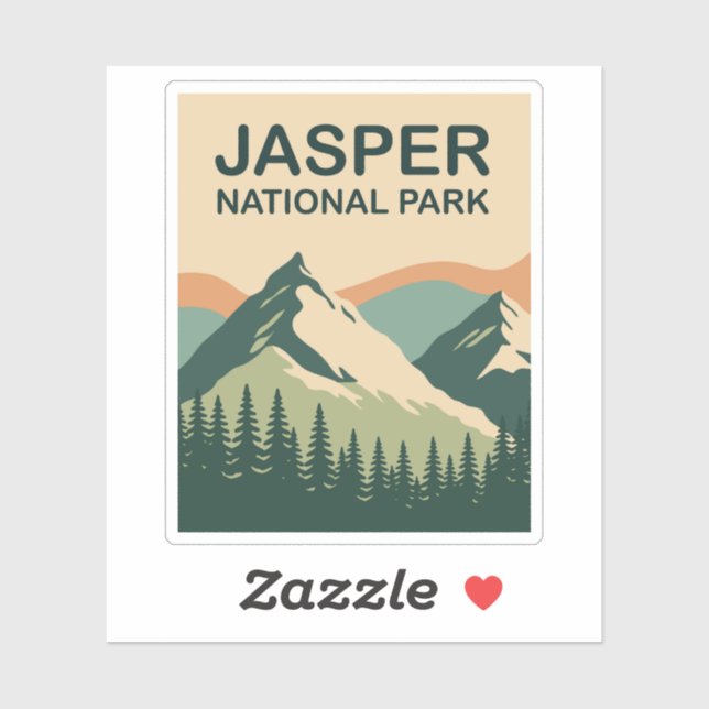 Jasper National Park Canada Scenic Nature Art Sticker (Sheet)
