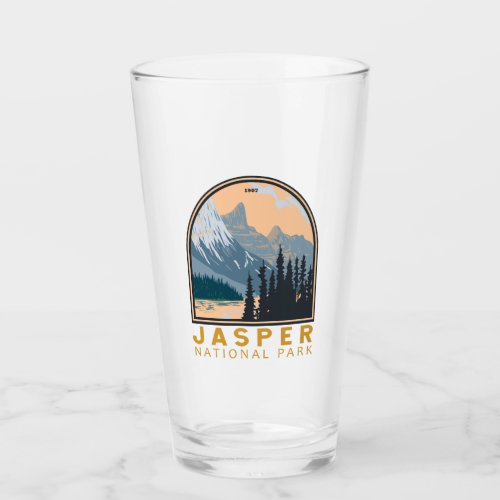 Jasper National Park Canada Travel Art Vintage Glass