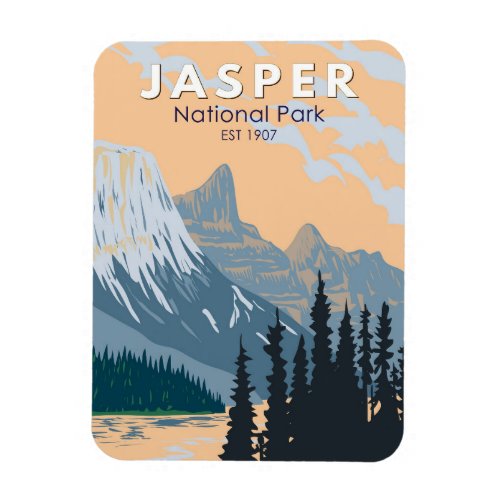 Jasper National Park Canada Travel Art Vintage Magnet