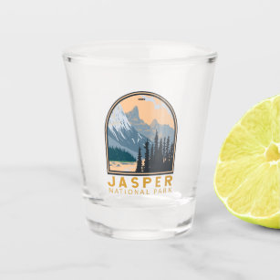Jasper National Park Canada Travel Art Vintage Shot Glass