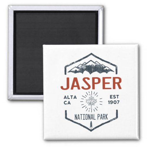 Jasper National Park Canada Vintage Distressed Magnet