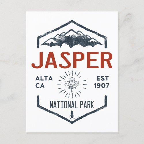 Jasper National Park Canada Vintage Distressed Postcard