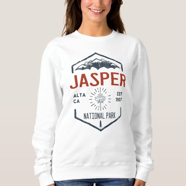 Jasper National Park Canada Vintage Distressed Sweatshirt (Front)