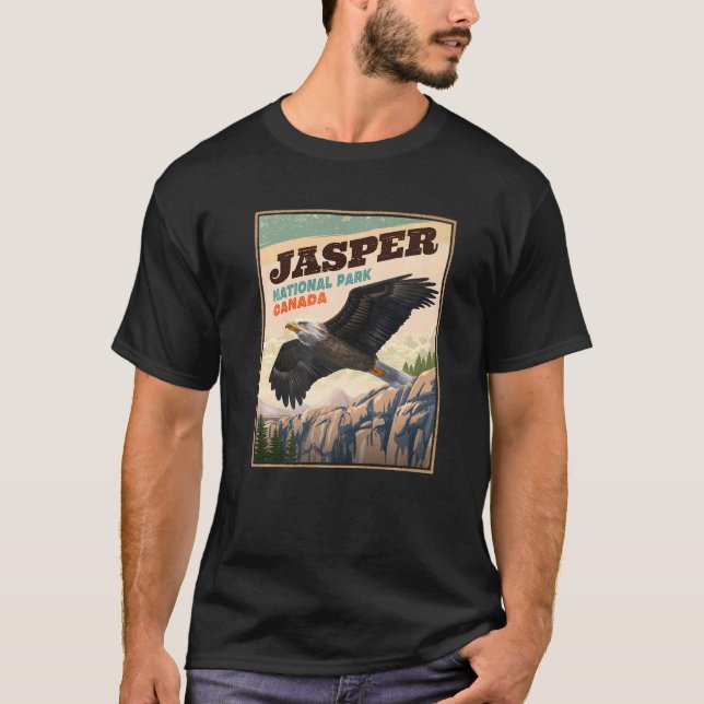 Jasper National Park Eagle Vintage Look   T-Shirt (Front)