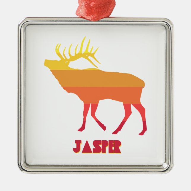 Jasper National Park Elk Metal Ornament (Front)