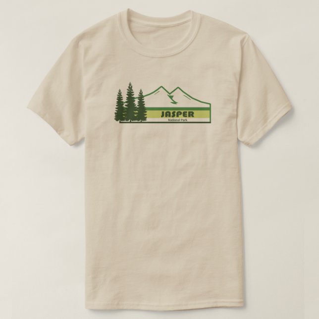 Jasper National Park Green Stripes T-Shirt (Design Front)