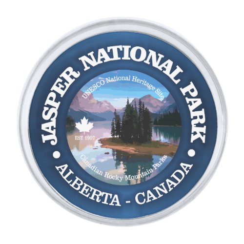 Jasper National Park Maligne Lake Silver Finish Lapel Pin