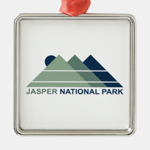 Jasper National Park Mountain Sun Metal Ornament