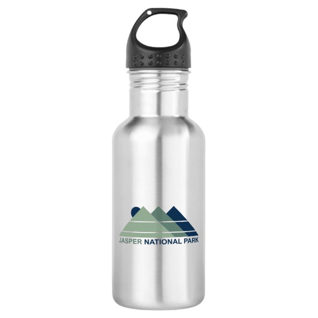 Jasper National Park Mountain Sun Stainless Steel Water Bottle (Front)