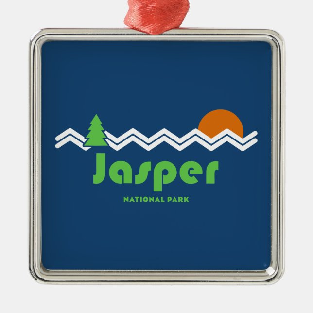 Jasper National Park Retro Metal Ornament (Front)