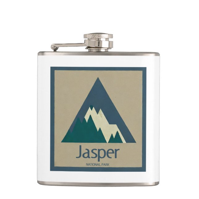 Jasper National Park Rustic Flask (Front)