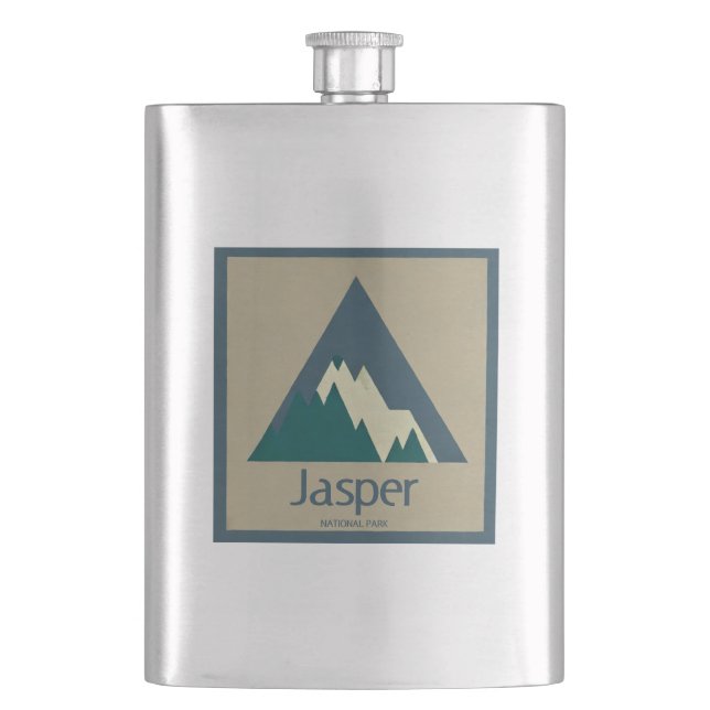 Jasper National Park Rustic Flask (Front)