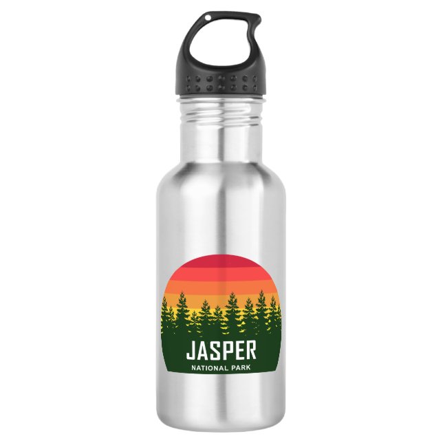 Jasper National Park Stainless Steel Water Bottle (Front)