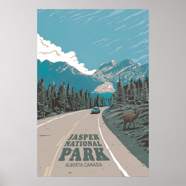 Jasper National Park Travel Poster (Front)