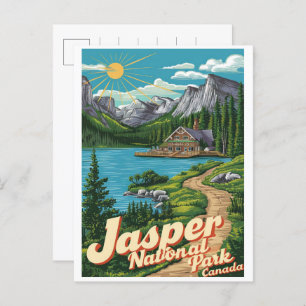Jasper Nationla park alberta canada vintage gifts Postcard