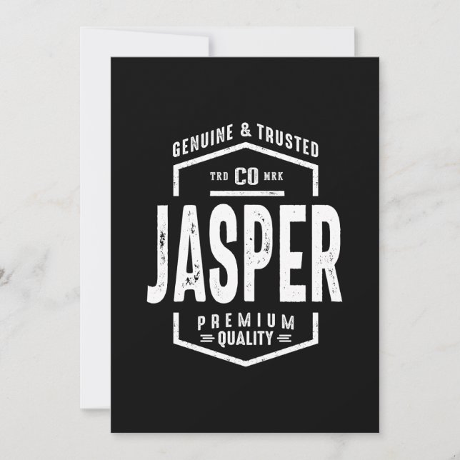 Jasper Personalized Name Birthday Gift Invitation (Front)