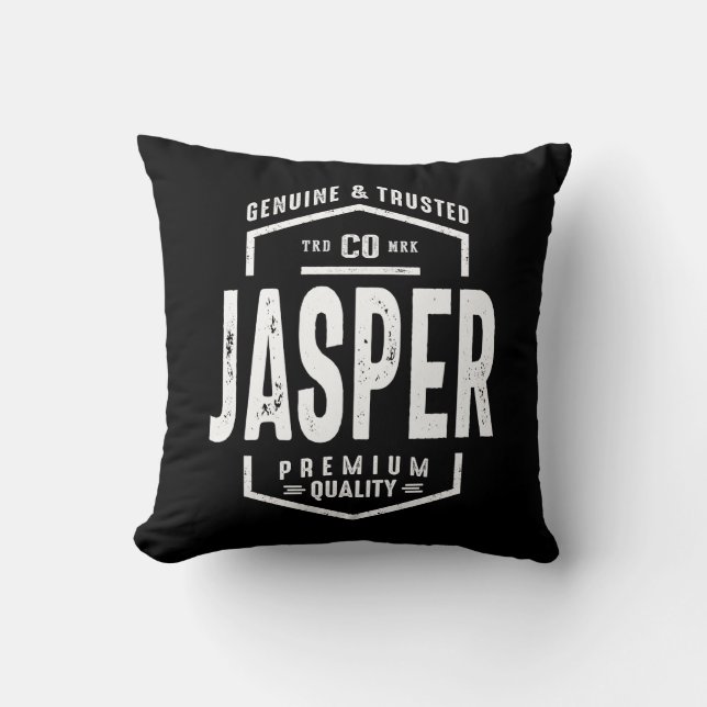 Jasper Personalized Name Birthday Gift Throw Pillow (Front)