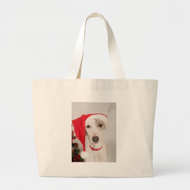 Jasper the Christmas Dog Large Tote Bag (Front)