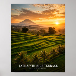 Jatiluwih Rice Terrace Bali Sunset Poster