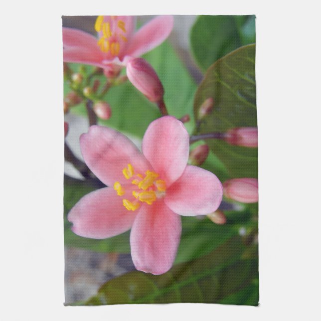 Jatropha Flower and flower buds Towel (Vertical)