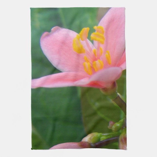 Jatropha Flower Closeup Kitchen Towel (Vertical)