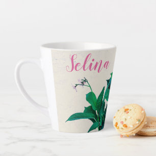 Jatropha Plant in Natural Green Latte Mug