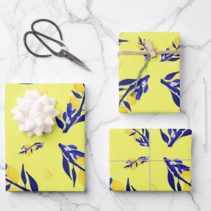 Jaune citron wrapping paper sheets