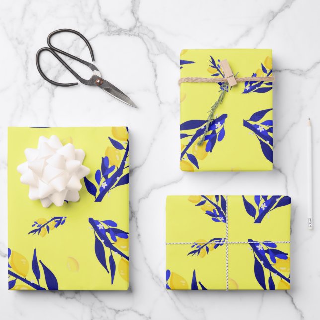 Jaune citron wrapping paper sheets (Front)
