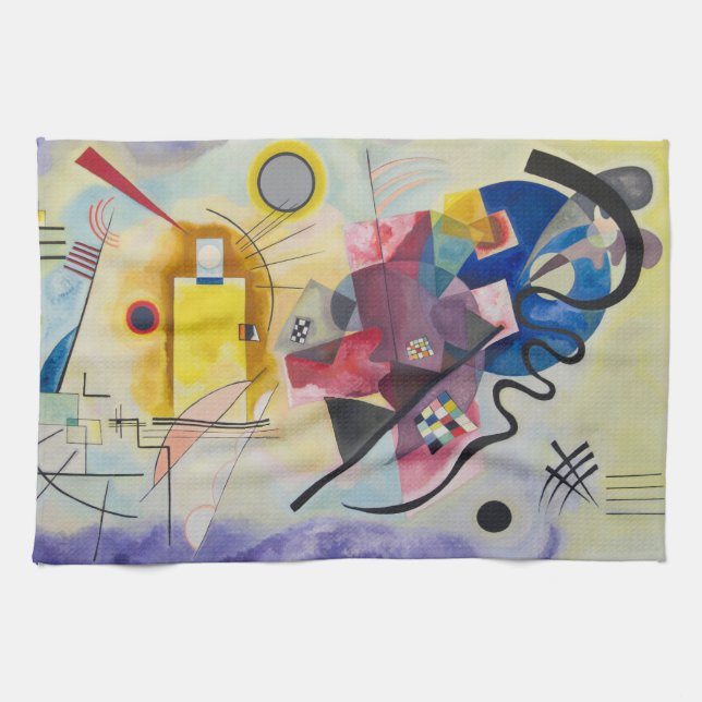 Jaune, Rouge, Bleu by Wassily Kandinsky Kitchen Towel (Horizontal)