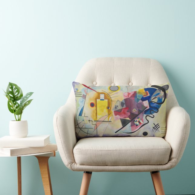 Jaune, Rouge, Bleu by Wassily Kandinsky Lumbar Pillow (Chair)