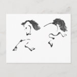 Jaunt - Horse Sumi-e Painting Postcard at Zazzle