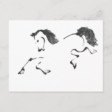 Jaunt - Horse Sumi-e Painting Postcard