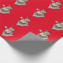 Jaunty Santa Hat Goldfish Christmas Wrapping Paper