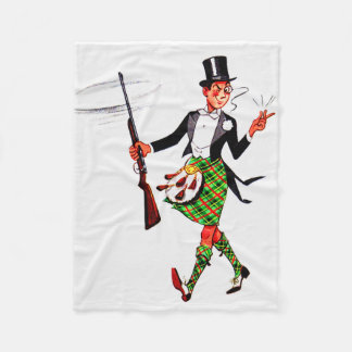 jaunty Scotsman with rifle Fleece Blanket