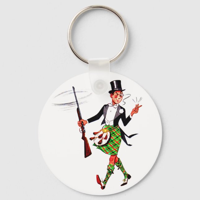 jaunty Scotsman with rifle Keychain (Front)