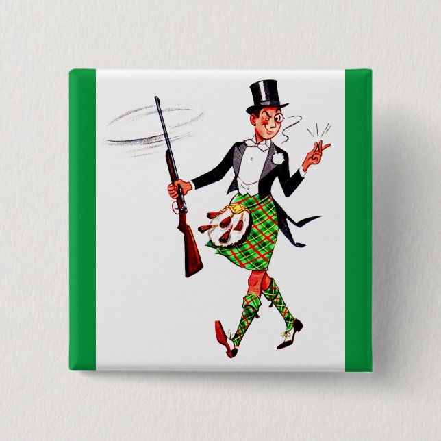 jaunty Scotsman with rifle Pinback Button (Front)