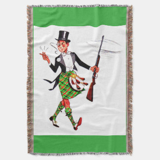 jaunty Scotsman with rifle Throw Blanket