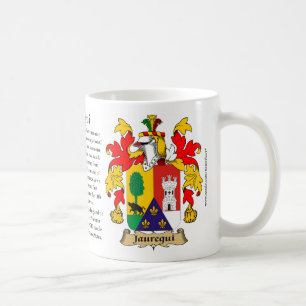 Jauregui, the Origin, the Meaning and the Crest Coffee Mug
