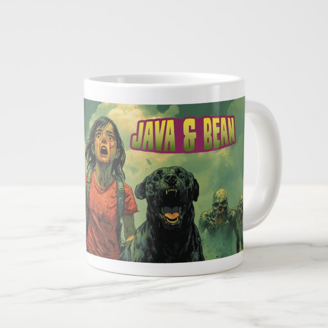 Java & Bean Giant Coffee Mug (Front Right)