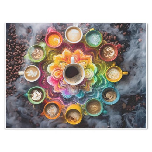 Java Bean Mandala Colorful Cups Tissue Paper